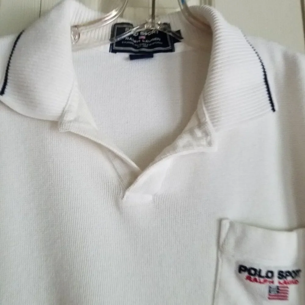 Ralph Lauren White Polo Shirt, Size Large